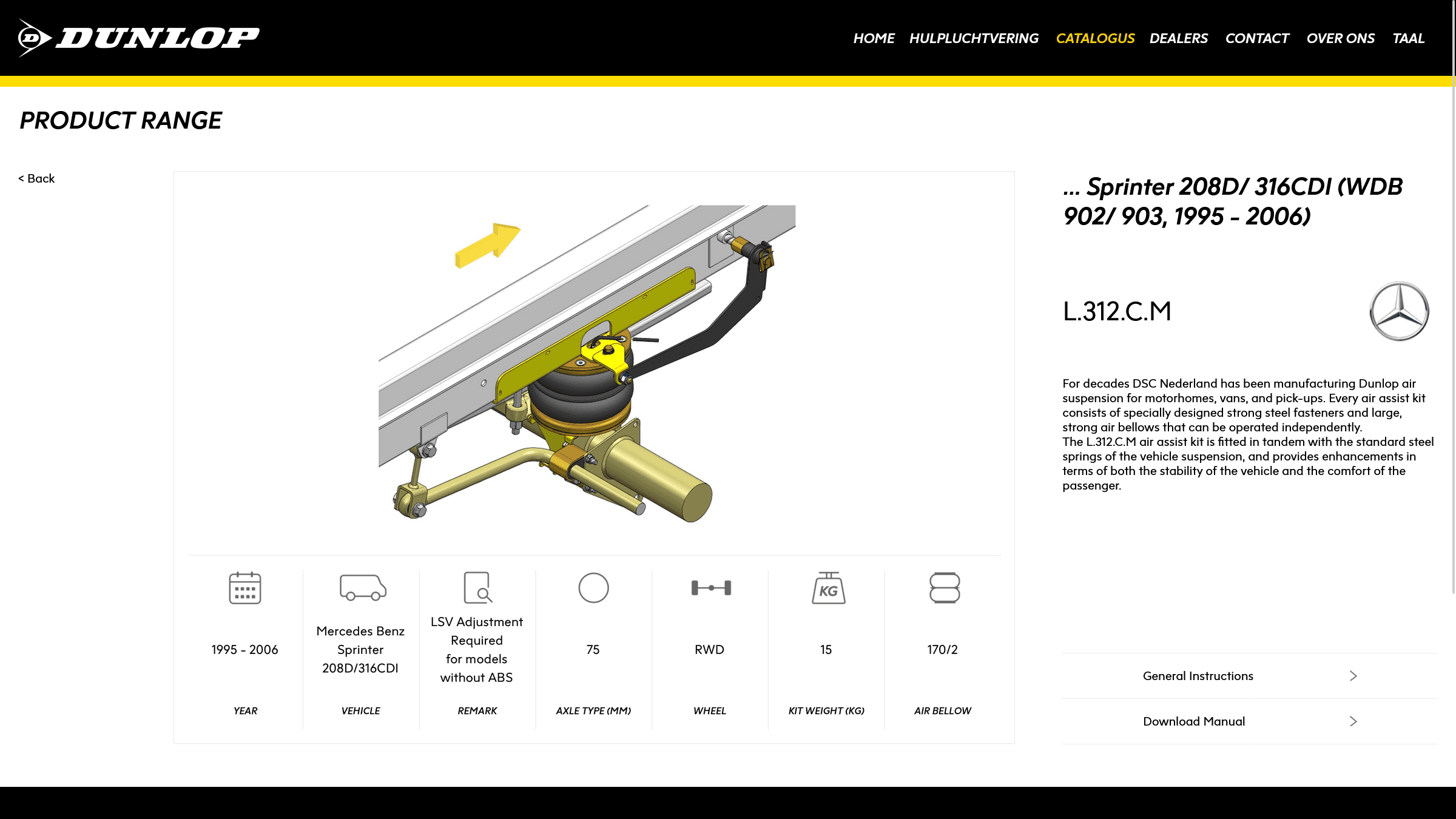 DSC screenshot van een product pagina