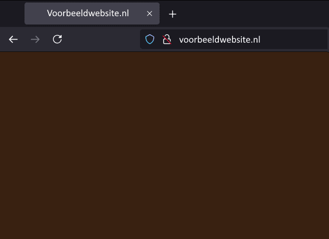 Voorbeeld van onveilige verbinding in Firefox.